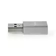 USB-A Sovitin | USB 3.2 Gen 1 | USB-A Uros | USB-C Naaras | 5 Gbps | Pyöreä | Niklattu | Hopea | Laatikko kannella ja ikkunalla - Tietokone ja verkko - 5412810334445 - 15