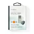 USB-A Sovitin | USB 3.2 Gen 1 | USB-A Uros | USB-C Naaras | 5 Gbps | Pyöreä | Niklattu | Hopea | Laatikko kannella ja ikkunalla - Tietokone ja verkko - 5412810334445 - 66