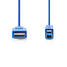 USB kaapeli | USB 3.2 Gen 1 | USB-A Uros | USB-B Uros | 5 Gbps | Niklattu | 3.00 m | Pyöreä | PVC | Sininen | Kirjekuori - Tietokone ja verkko - 5412810275205 - 2