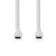 USB kaapeli | USB 3.2 Gen 1 | USB-C Uros | USB-C Uros | 60 W | 4K@60Hz | 5 Gbps | Niklattu | 1.50 m | Pyöreä | Silikoni | Valkoinen | Laatikko - Tietokone ja verkko - 5412810417995 - 10