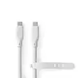 USB kaapeli | USB 3.2 Gen 1 | USB-C Uros | USB-C Uros | 60 W | 4K@60Hz | 5 Gbps | Niklattu | 1.50 m | Pyöreä | Silikoni | Valkoinen | Laatikko - Tietokone ja verkko - 5412810417995 - 2