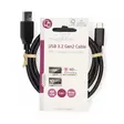 USB kaapeli | USB 3.2 Gen 2 | USB-A Uros | USB-C Uros | 60 W | 10 Gbps | Niklattu | 1.00 m | Pyöreä | PVC | Musta | Label - Tietokone ja verkko - 5412810422005 - 66