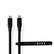 USB kaapeli | USB 3.2 Gen 2 | USB-C Uros | USB-C Uros | 240 W | 8K@30Hz | 20 Gbps | Niklattu | 1.00 m | Pyöreä | Silikoni | Musta | Laatikko - Tietokone ja verkko - 5412810418015 - 2