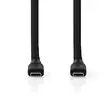 USB kaapeli | USB 3.2 Gen 2 | USB-C Uros | USB-C Uros | 240 W | 8K@30Hz | 20 Gbps | Niklattu | 1.00 m | Pyöreä | Silikoni | Musta | Laatikko - Tietokone ja verkko - 5412810418015 - 10