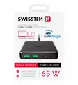 Verkkolaturi | 65 W | 2x USB-C/2x USB | Musta | Swissten - Verkkolaturit - 8595217482845 - 2