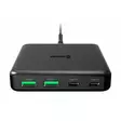 Verkkolaturi | 65 W | 2x USB-C/2x USB | Musta | Swissten - Verkkolaturit - 8595217482845 - 1