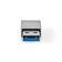 USB-A Sovitin | USB 3.2 Gen 1 | USB-A Uros | USB-C Naaras | 5 Gbps | Pyöreä | Niklattu | Hopea | Laatikko kannella ja ikkunalla - Tietokone ja verkko - 5412810334445 - 2