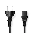 Sähköjohto | Suko Uros | IEC-320-C13 | Suora | Suora | Niklattu | 10.0 m | Pyöreä | PVC | Musta | Label - Virtakaapelit ja liittimet - 5412810425075 - 1