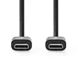 USB kaapeli | USB 2.0 | USB-C Uros | USB-C Uros | 60 W | 480 Mbps | Niklattu | 3.00 m | Pyöreä | PVC | Musta | Laatikko - Tietokone ja verkko - 5412810481255 - 10