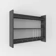Anthrasiitti Keittiöhylly - 100% Melamiinipinnoitettu Lastulevy, 85x15x65 cm, Useita Hyllyjä, Seinään Kiinnitettävä - - 19-19-8683342216005 - 4