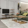 Atlantic Pine Black Olohuoneen Kalustesetti - 100% Melamiinipinnoitettu Lastulevy, 18mm, Metallirunko, TV-taso 150x93x30cm - Huonekalut - 8683742690115 - 3