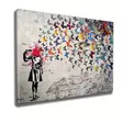 Banksy Multivärinen Koristeellinen Kangastaulu 70x100 cm - Puukehys 2x3 cm - 50% Puuvilla/50% Polyesteri - Taulut ja kehykset - 8683342479035 - 1