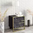 Barokkityylinen Yöpöytä - Kulta Musta - 100% Melamiinipinnoitettu Lastulevy - 18mm - 50x51,8x38,5cm - Useita Hyllyjä - Yöpöydät - 8681875670615 - 2