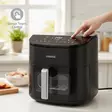 Digitaalinen XXXL Kuumailmakeitin | 7,6 l | 60 minuutin ajastin | 8 Ohjelmaa | Katseluikkuna | Esilämmitys/Lämpimänäpito/Ravistusmuistutus | Musta - Airfryerit - 8711902102595 - 53