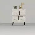 Efes Marmori Musta Konsoli - 100% Melamiinipinnoitettu Lastulevy, 18mm, 70x90x35cm, Yksi Paketti, Tyylikäs Sisustusratkaisu - Lipastot ja senkit - 8684282905585 - 4
