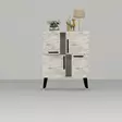 Efes Marmori Musta Konsoli - 100% Melamiinipinnoitettu Lastulevy, 18mm, 70x90x35cm, Yksi Paketti, Tyylikäs Sisustusratkaisu - Lipastot ja senkit - 8684282905585 - 6