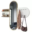 Elegantti Valkoinen Pähkinä Hall Stand - 100% Melamiinipinnoitettu E1 Laatu Lastulevy, 18mm, 125x120x12cm, Monikäyttöinen - Eteiskaapit - 8683743374915 - 6
