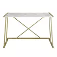 Glamourinen Opiskelupöytä - Valkoinen Kulta, 100% Melamiinipinnoitettu, 120x75x60 cm, Metallijalat, Yksi Paketti - Työpöydät - 8681875920765 - 1