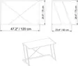 Glamourinen Opiskelupöytä - Valkoinen Kulta, 100% Melamiinipinnoitettu, 120x75x60 cm, Metallijalat, Yksi Paketti - Työpöydät - 8681875920765 - 5