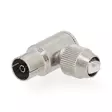 IEC (Coax) Liitin | Kulma | Naaras | Niklattu | 75 Ohm | Ruuvi | Kaapelin läpitulomitta: 7.0 mm | Metalli | Hopea | 2 kpl | Muovipussi - Antenniliittimet ja adapterit - 5412810283545 - 1
