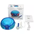 Kannettava FM-radio CD/MP3/USB-mikrofoni ja valotehosteet Sininen - Radiot ja MP3/4-soittimet - 8711902035015 - 75