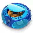 Kannettava FM-radio CD/MP3/USB-mikrofoni ja valotehosteet Sininen - Radiot ja MP3/4-soittimet - 8711902035015 - 40