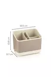 Keittiötarvikkeiden Beige Järjestelijä - 100% Muovia, Koko 16,5 x 10 x 14 cm, Konepestävä, Tyylikäs ja Kestävä - Päivittäiskeittiötarvikkeet - 8684283210695 - 1