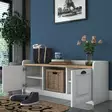 Kenkäkaappi, valkoinen pähkinäpuu, 120 cm leveä, kestävä, tilava - Kenkäkaapit - 8683743395675 - 8
