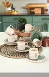 Keraaminen Kahvikuppisetti 12 osaa - Antibakteerinen, Ekologinen, Helppo Puhdistaa, Kuppi 6 cm/110 cc, Lautanen 12 cm - Kahvi- ja teeastiat - 8683742963165 - 2