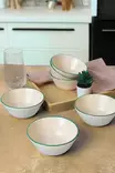 Keraaminen Kulhosetti 6 kpl - Kermanvärinen, Antibakteerinen, Ekologinen, Helppo Puhdistaa, 14 cm, 450 cc - Tarjoiluastiat - 8684282478195 - 3