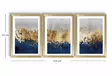 Koristeellinen Kehystetty MDF-maalaus (3 kpl) - Kultainen, Laivastonsininen, Harmaa - 38 x 53 cm - 100% MDF ja Puu - Taulut ja kehykset - 8683743825295 - 1