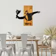 Koristeellinen puinen seinäkoriste, musta, 69 cm x 58 cm x 3 cm, kestävä, ainutlaatuinen - Koristeet, koriste-esineet - 8684282397465 - 4
