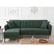 Kulmasohvasänky, tummanvihreä, Leveys: 225 cm Korkeus: 85 cm Syvyys: 150 cm, mukava, monikäyttöinen, kestävä - Sohvat - 8681875324075 - 3