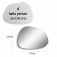 Kultainen Peili - Moderni ja Tyylikäs Sisustuselementti, 75x55 cm, 100% Melamiinipinnoitettu, Säädettävä ja Kestävä - Peilit - 8683743270255 - 1