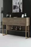 Kultapähkinä Lipasto - 100% Melamiinipinnoitettu Lastulevy, 120x80x30 cm, Metallijalat, Tyylikäs Säilytysratkaisu - Lipastot ja senkit - 8684282883685 - 2