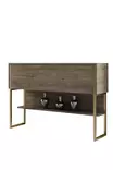 Kultapähkinä Lipasto - 100% Melamiinipinnoitettu Lastulevy, 120x80x30 cm, Metallijalat, Tyylikäs Säilytysratkaisu - Lipastot ja senkit - 8684282883685 - 7