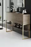 Kultapähkinä Lipasto - 100% Melamiinipinnoitettu Lastulevy, 120x80x30 cm, Metallijalat, Tyylikäs Säilytysratkaisu - Lipastot ja senkit - 8684282883685 - 3