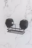 Kylpyhuoneen Järjestelijä, Musta, 100% Metalli, 27,5x8,5x8,5 cm, 2 kpl, Kestävä, Tyylikäs, Tilaa Säästävä - Kylpyhuonetarvikkeet - 8683742916185 - 6