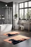 Kylpyhuonematto 2-osainen Setti - Monivärinen, 100% Polyesteri, 7mm Nukka, 600gr/m², Koko 40x60cm ja 60x100cm - Kylpyhuonematot ja kosteantilan matot - 8684283194735 - 2