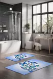 Kylpyhuonematto 2-osainen Setti, Monivärinen, 100% Polyesteri, 7 mm Nukka, 600 gr/m², Koko 40x60 cm ja 60x100 cm - Kylpyhuonematot ja kosteantilan matot - 8684283194025 - 2
