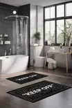 Kylpyhuonematto Setti 2-osainen, Monivärinen, 100% Polyesteri, 7mm Nukka, 600gr/m², Koko 40x60cm ja 60x100cm - Kylpyhuonematot ja kosteantilan matot - 8684283195725 - 2
