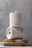 Kynttilä, valkoinen, 8 cm x 9 cm, ylellinen, rauhoittava - Kynttilät ja lyhdyt - 8684282969075 - 3