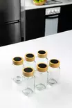 Läpinäkyvä 6-osainen Lasipurkkisetti - 80 ml - Astianpesukoneen Kestävä - Tyylikäs Keittiön Sisustusratkaisu - Päivittäiskeittiötarvikkeet - 8684283873975 - 1