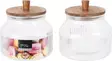Lasinen säilytyspurkki 1750ml, akasiakansi, silikonitiiviste - Kotitaloustavarat - 8721037371735 - 1