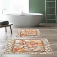 Luxus Kylpyhuonemattosetti (2 kpl), monivärinen, 50 x 60 cm, 60 x 100 cm, pehmeä, liukumaton, antibakteerinen - Kylpyhuonematot ja kosteantilan matot - 8683342420075 - 2