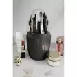 Meikkijärjestelijä Anthracite 24x24x13 cm - Tyylikäs ja Kestävä, 100% Muovia, BPA-vapaa, Konepestävä, Ei Mikroaaltouuniin - Meikkaustarvikkeet - 8684282832225 - 4