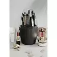 Meikkijärjestelijä Anthracite 24x24x13 cm - Tyylikäs ja Kestävä, 100% Muovia, BPA-vapaa, Konepestävä, Ei Mikroaaltouuniin - Meikkaustarvikkeet - 8684282832225 - 2