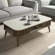 Moderni-Novelty Sohvapöytä, 100% Melamiinipinnoitettu Lastulevy, Kermanvärinen, 105x34,6x60 cm, 18 mm Paksuus - Sohvapöydät - 8681875207675 - 4