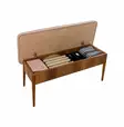 Moderni ja Rustiikkinen Bankki - 100% Melamiinipinnoitettu Lastulevy, 100% Sametti, Pähkinä Kivi, Sarvijalka, 110x85x40 cm - Lipastot ja senkit - 8682870773905 - 3