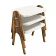 Moderni ja Tyylikäs 3-osainen Pöytäsarja - Pähkinä Valkoinen - 100% Melamiinipinnoitettu Lastulevy - 48,6x42x35,5 cm - Pöydät - 8681875184075 - 1
